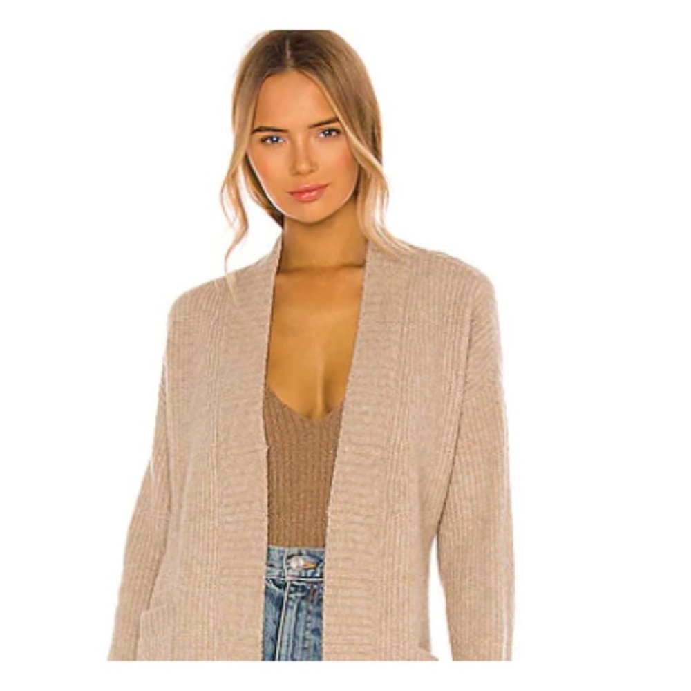 Lafayette 148 New York Cardigan Beige open collarless cardigan Size S